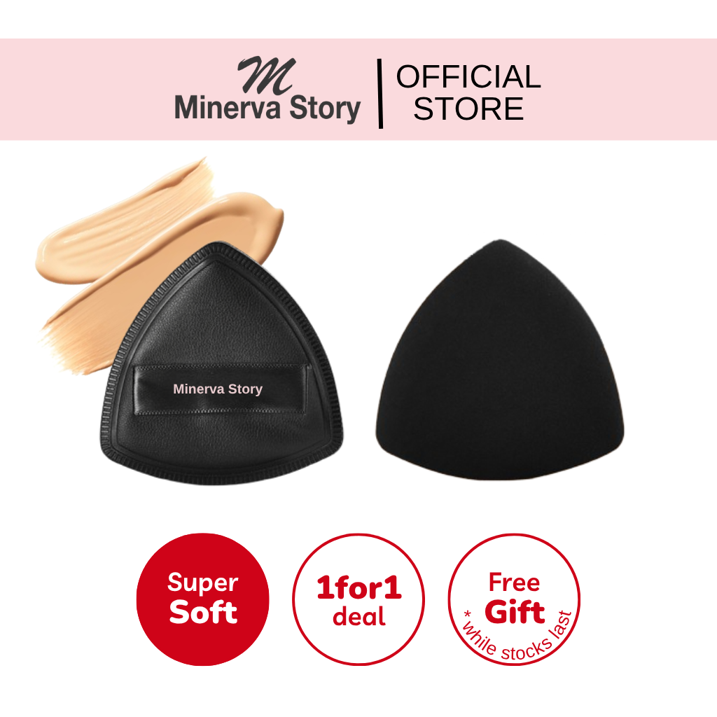 Rotary Air Puff Foundation Makeup Puff Face Soft Cushion Triangular Design Black Sponge 1pc