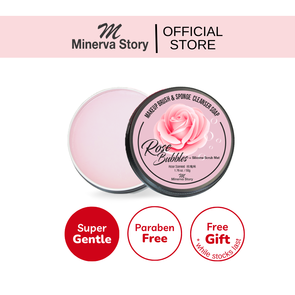Rose Bubbles Makeup Brush & Sponge Cleanser Soap 50g | Beauty Blender Cleansing Soap