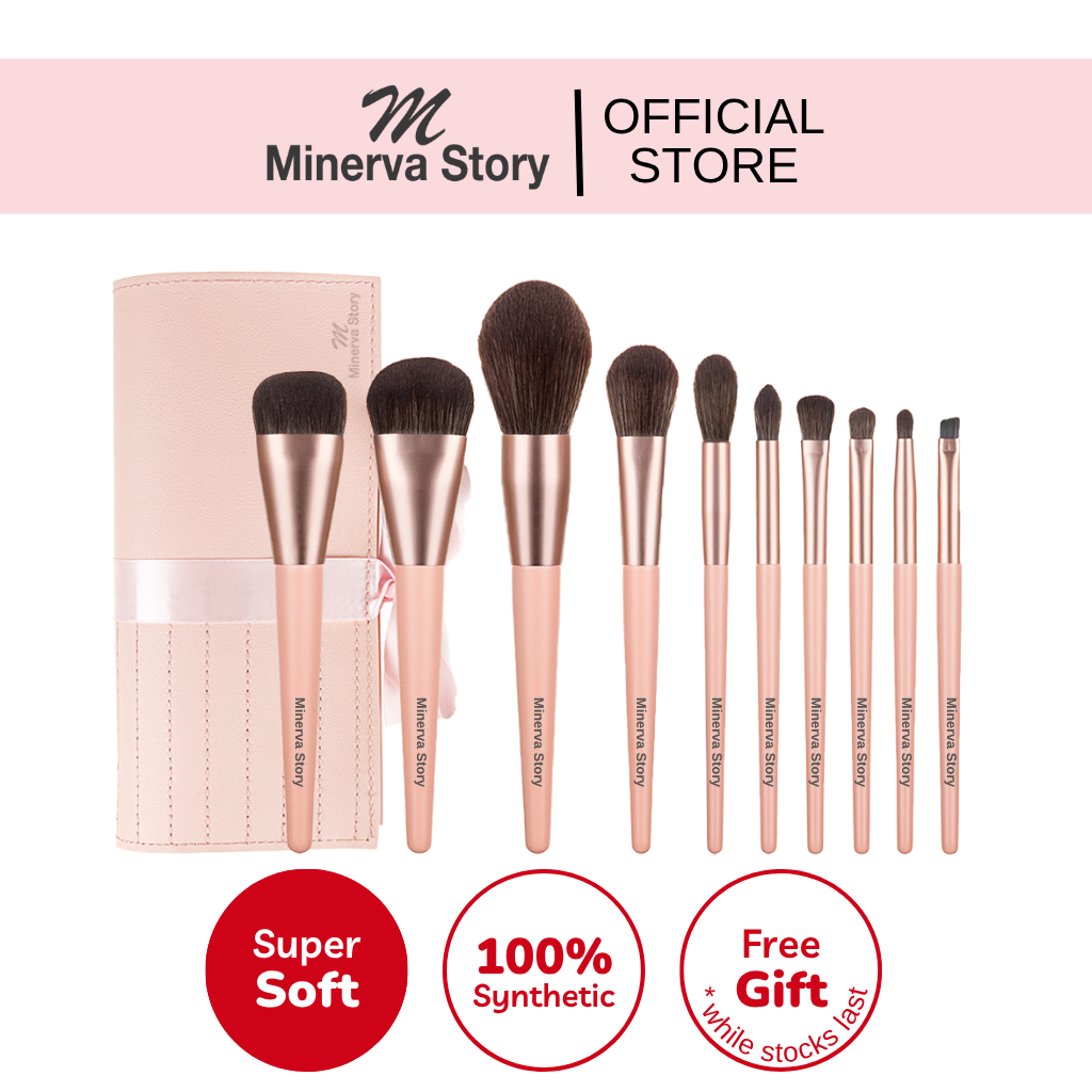 Rose Petal Kits 10pcs Makeup Brush Set