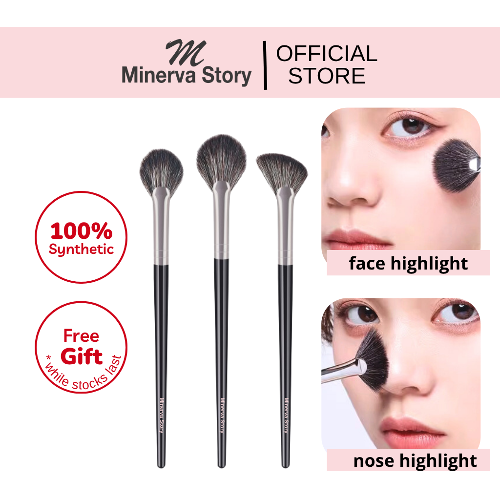 Fan Shape Brush Set 3pcs Makeup Brush Set Highlight Brush Contour Brush