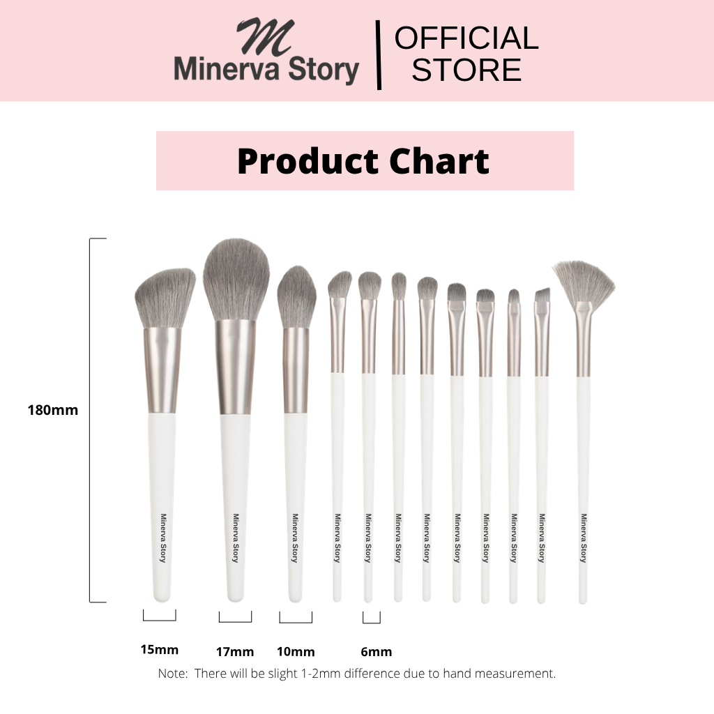 Winter White Kit 12pcs Makeup Brush Set - Image 8