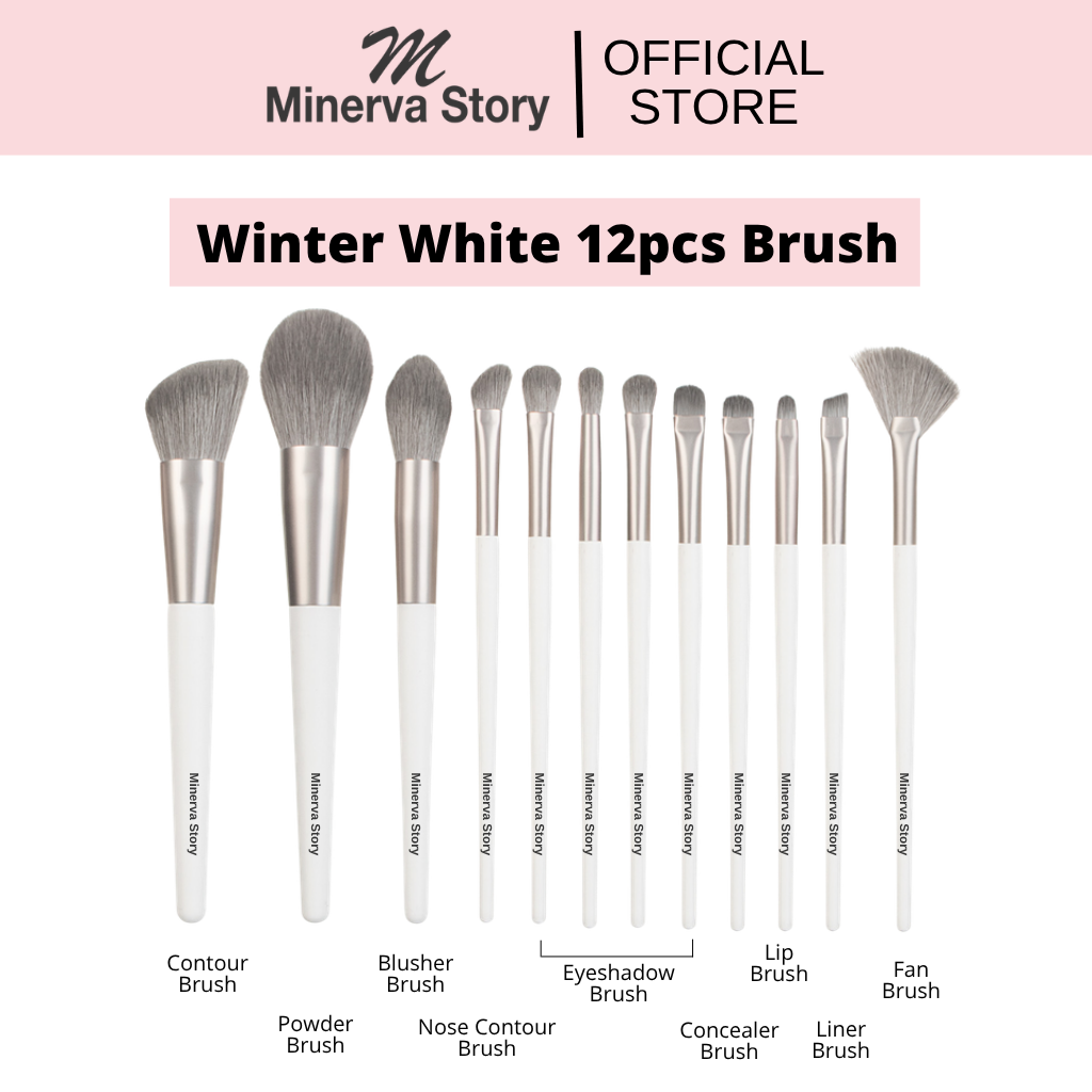 Winter White Kit 12pcs Makeup Brush Set - Image 6