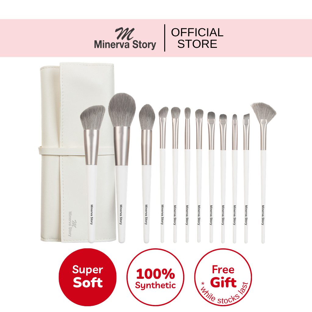 Winter White Kit 12pcs Makeup Brush Set